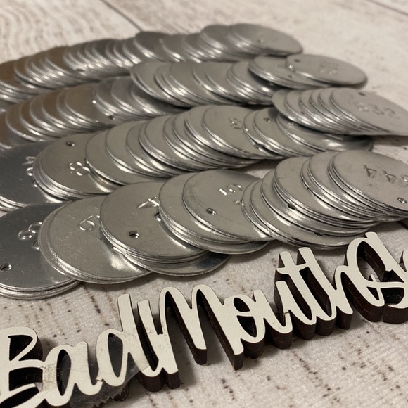 *Set of 95 Silver Stamped Numerical Number Identifying Circle Tags - Picture 2 of 4